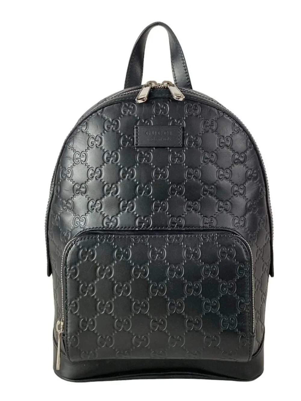 Gucci | Bags | Gucci Guccissima 45967 Black Leather Backpack  display picture 2